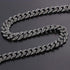 2Pcs Men Iced Out Gun Black Rhodium Plated CZ Cuban Link 55CM Necklace & Bracelet Set